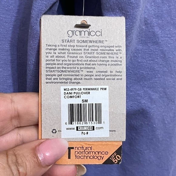 New GRAMMICI Sz Sm Lilac Hoodie V-neck - Picture 5 of 7